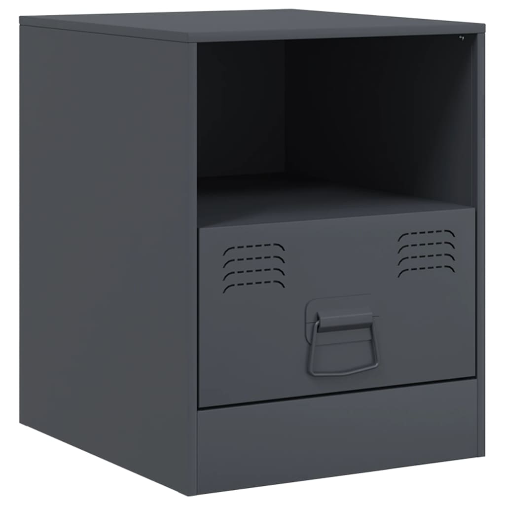 vidaXL Noptiere, 2 buc., antracit, 34,5x39x44 cm, oțel vidaXL Noptiere, 2 buc., antracit, 34,5x39x44 cm, oțel