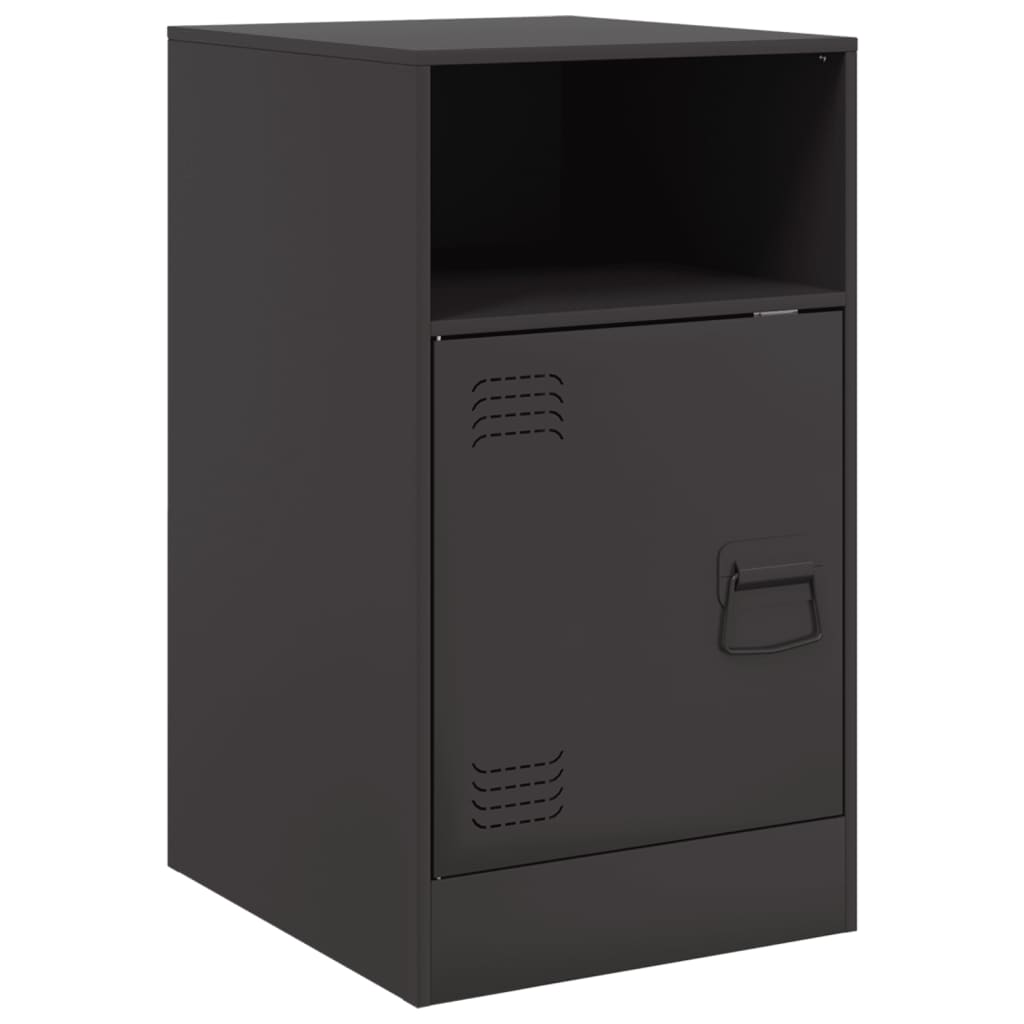vidaXL Noptieră, negru, 34,5x39x62 cm, oțel vidaXL Noptieră, negru, 34,5x39x62 cm, oțel