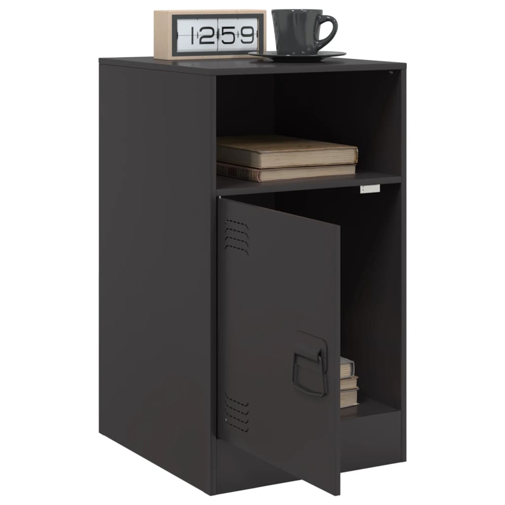 vidaXL Noptieră, negru, 34,5x39x62 cm, oțel vidaXL Noptieră, negru, 34,5x39x62 cm, oțel