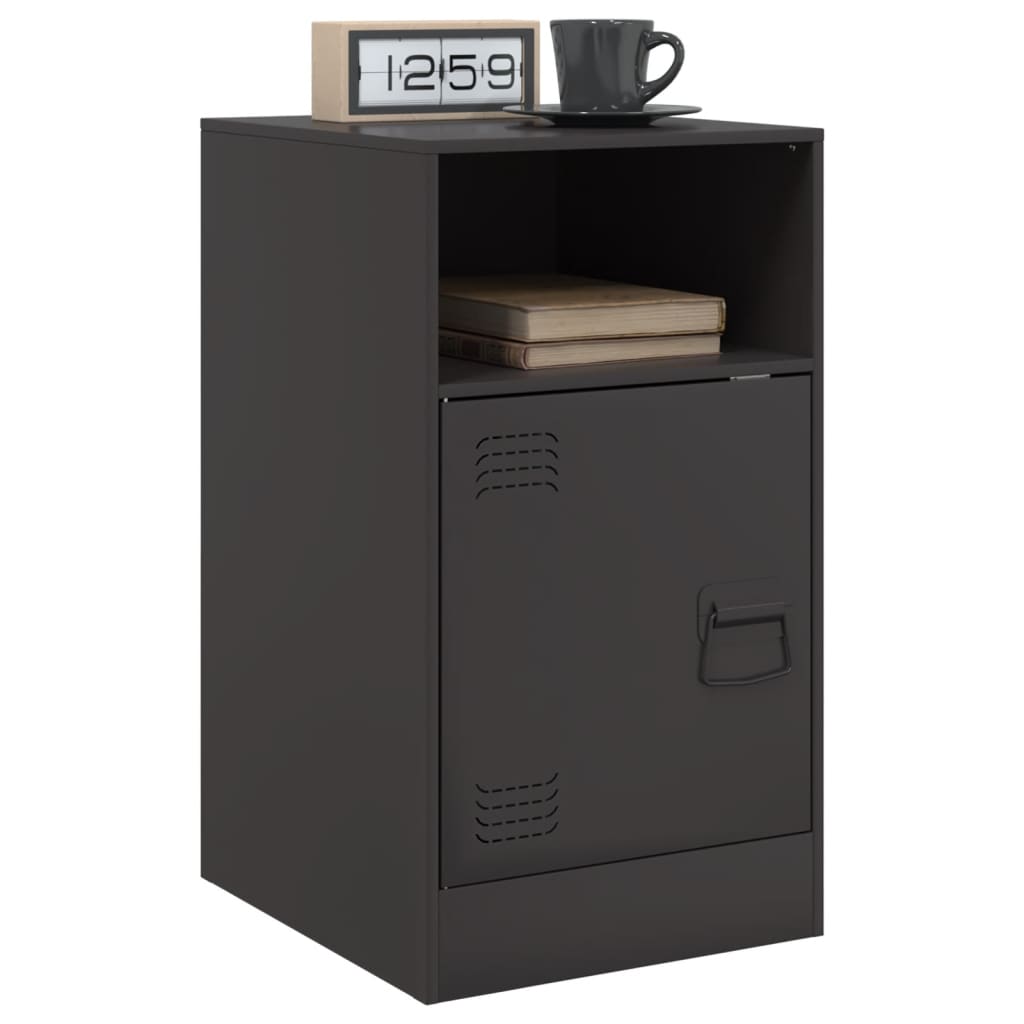 vidaXL Noptieră, negru, 34,5x39x62 cm, oțel vidaXL Noptieră, negru, 34,5x39x62 cm, oțel