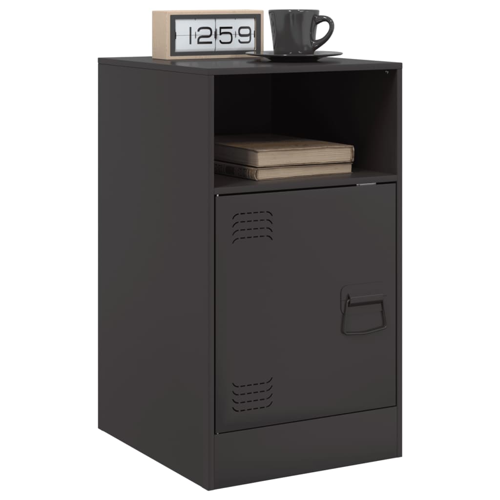vidaXL Noptiere, 2 buc., negru, 34,5x39x62 cm, oțel vidaXL Noptiere, 2 buc., negru, 34,5x39x62 cm, oțel