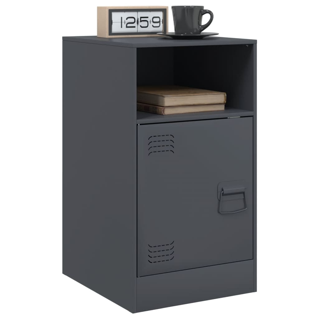 vidaXL Noptiere, 2 buc., antracit, 34,5x39x62 cm, oțel vidaXL Noptiere, 2 buc., antracit, 34,5x39x62 cm, oțel