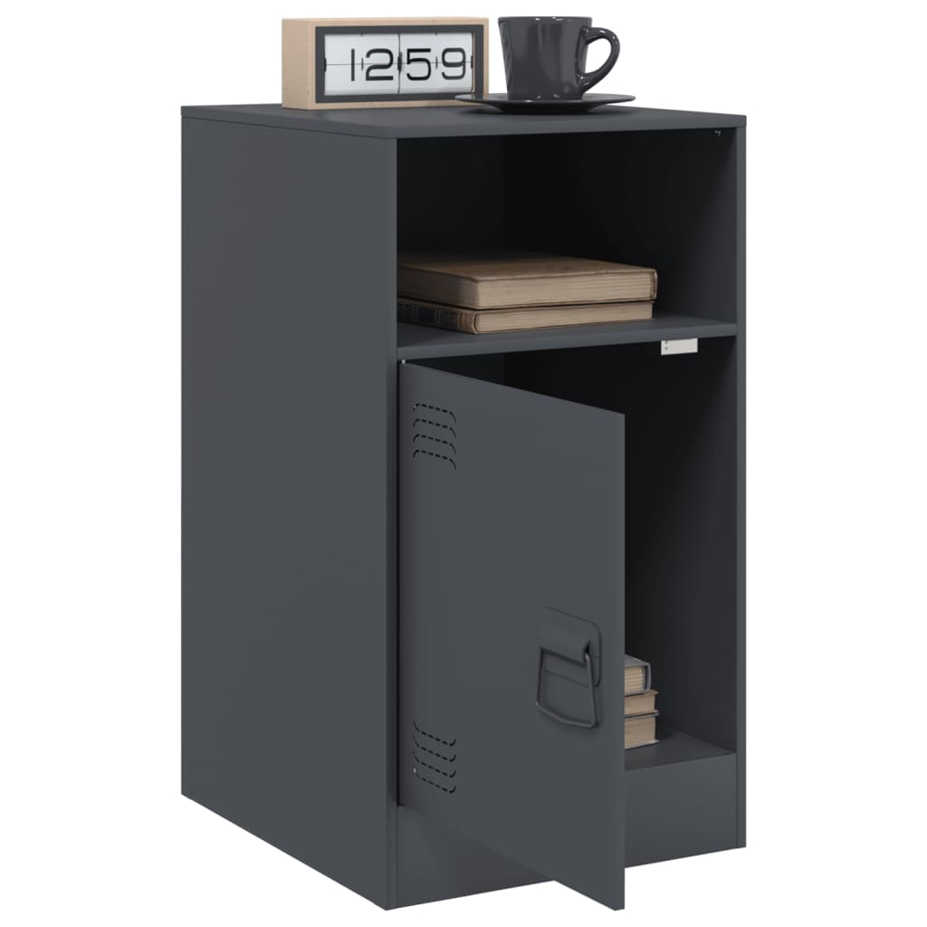 vidaXL Noptiere, 2 buc., antracit, 34,5x39x62 cm, oțel vidaXL Noptiere, 2 buc., antracit, 34,5x39x62 cm, oțel