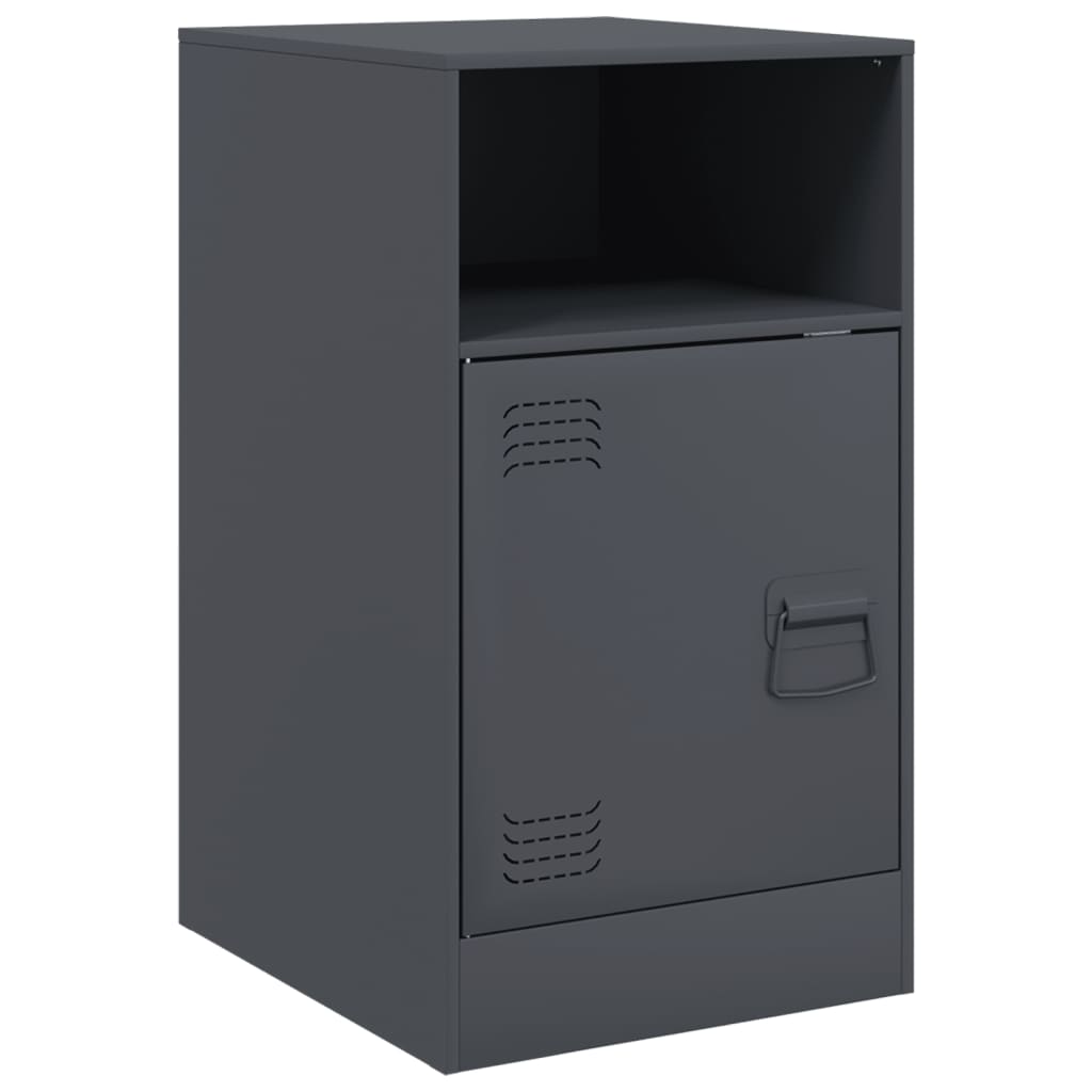 vidaXL Noptiere, 2 buc., antracit, 34,5x39x62 cm, oțel vidaXL Noptiere, 2 buc., antracit, 34,5x39x62 cm, oțel