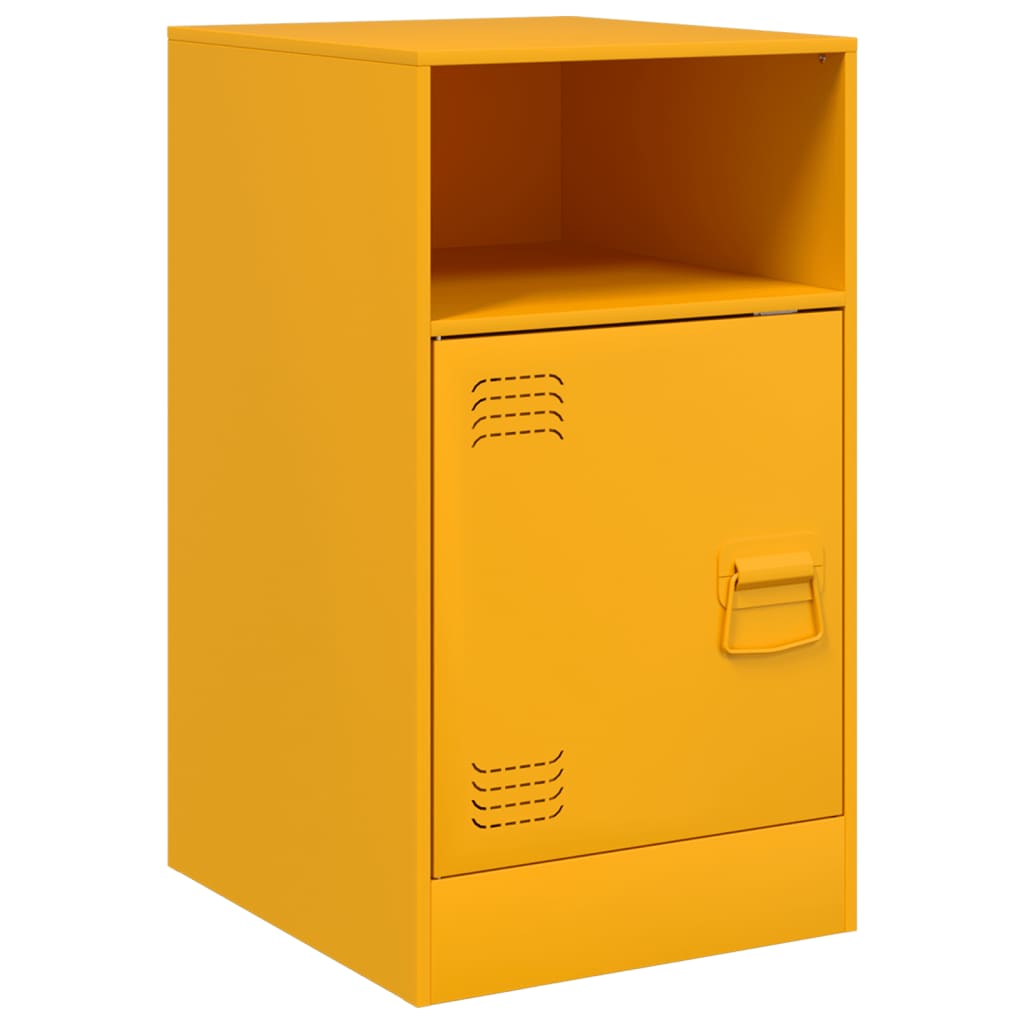 vidaXL Noptiere, 2 buc., galben muștar, 34,5x39x62 cm, oțel vidaXL Noptiere, 2 buc., galben muștar, 34,5x39x62 cm, oțel