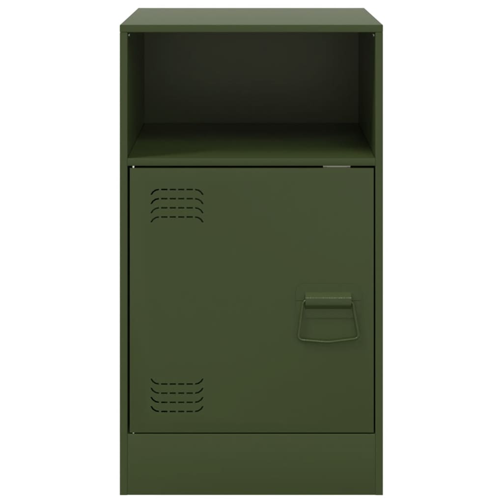 vidaXL Noptieră, verde olive, 34,5x39x62 cm, oțel vidaXL Noptieră, verde olive, 34,5x39x62 cm, oțel