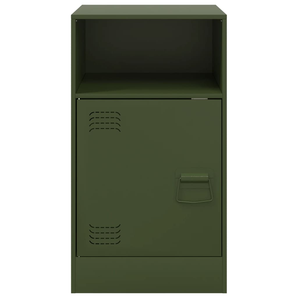 vidaXL Noptiere, 2 buc., verde olive, 34,5x39x62 cm, oțel vidaXL Noptiere, 2 buc., verde olive, 34,5x39x62 cm, oțel