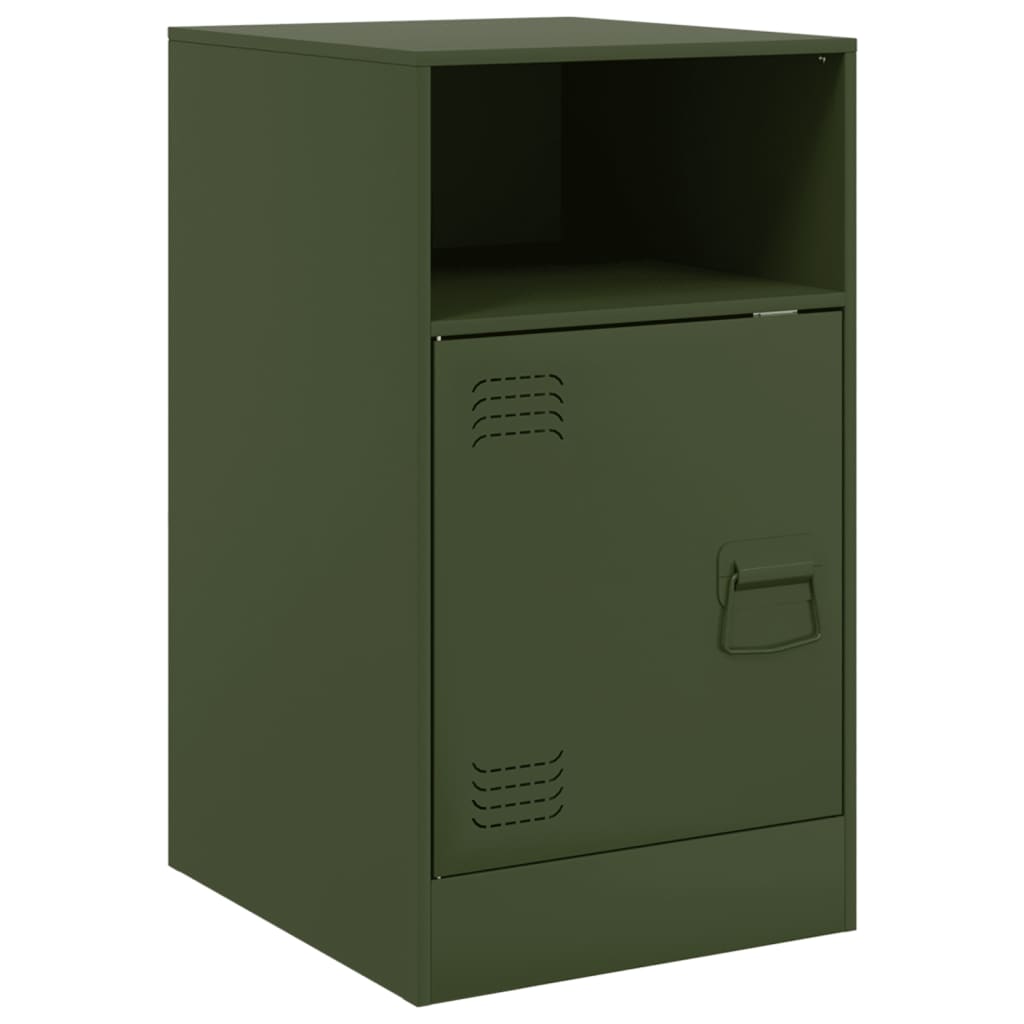 vidaXL Noptiere, 2 buc., verde olive, 34,5x39x62 cm, oțel vidaXL Noptiere, 2 buc., verde olive, 34,5x39x62 cm, oțel