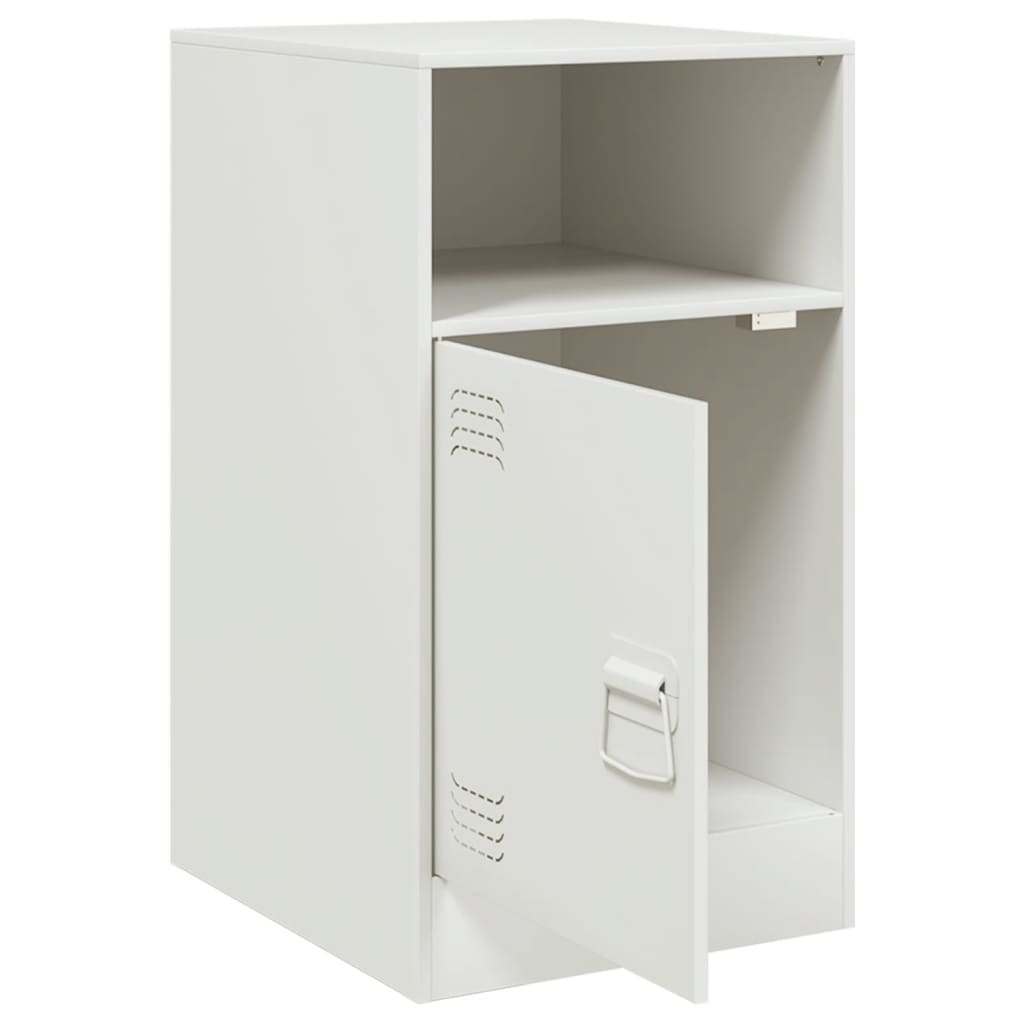 vidaXL Noptiere, 2 buc., alb, 34,5x39x62 cm, oțel