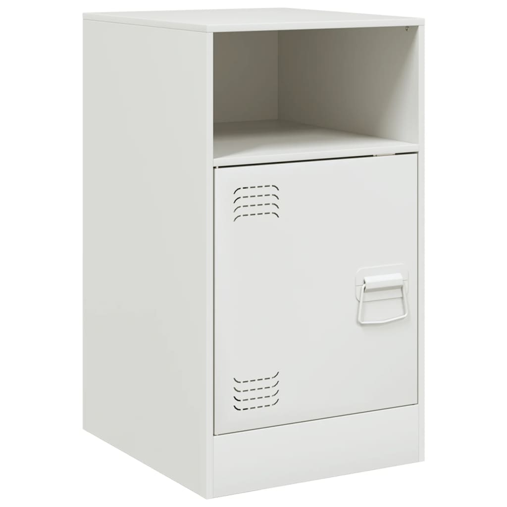 vidaXL Noptiere, 2 buc., alb, 34,5x39x62 cm, oțel