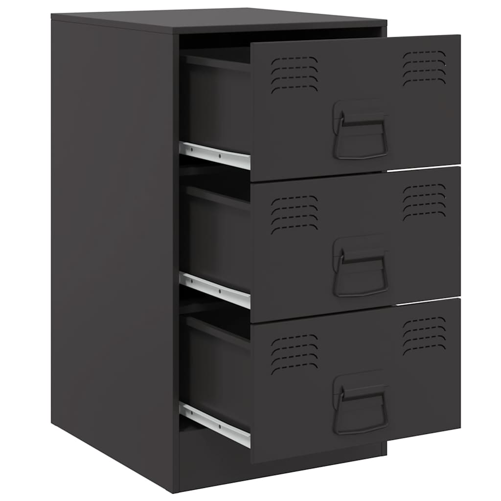 vidaXL Noptieră, negru, 34,5x39x62 cm, oțel vidaXL Noptieră, negru, 34,5x39x62 cm, oțel