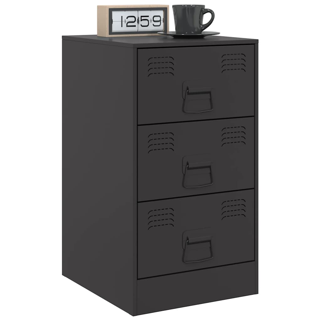 vidaXL Noptiere, 2 buc., negru, 34,5x39x62 cm, oțel vidaXL Noptiere, 2 buc., negru, 34,5x39x62 cm, oțel