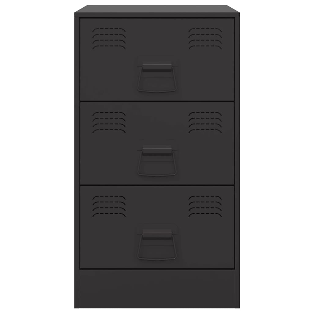 vidaXL Noptiere, 2 buc., negru, 34,5x39x62 cm, oțel vidaXL Noptiere, 2 buc., negru, 34,5x39x62 cm, oțel