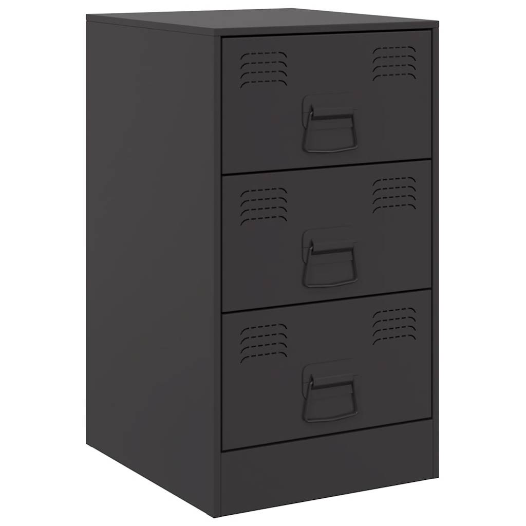 vidaXL Noptiere, 2 buc., negru, 34,5x39x62 cm, oțel vidaXL Noptiere, 2 buc., negru, 34,5x39x62 cm, oțel
