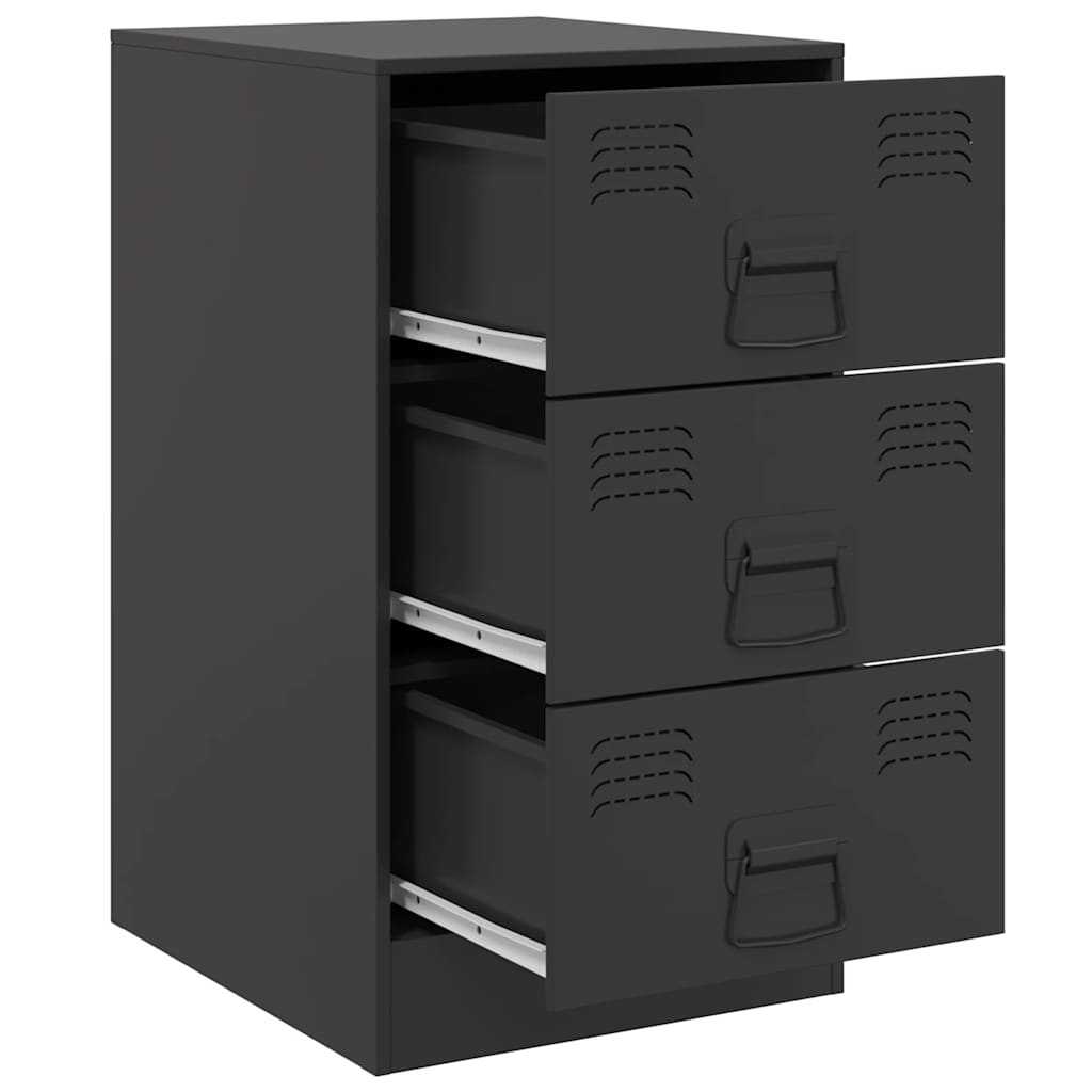 vidaXL Noptiere, 2 buc., negru, 34,5x39x62 cm, oțel vidaXL Noptiere, 2 buc., negru, 34,5x39x62 cm, oțel