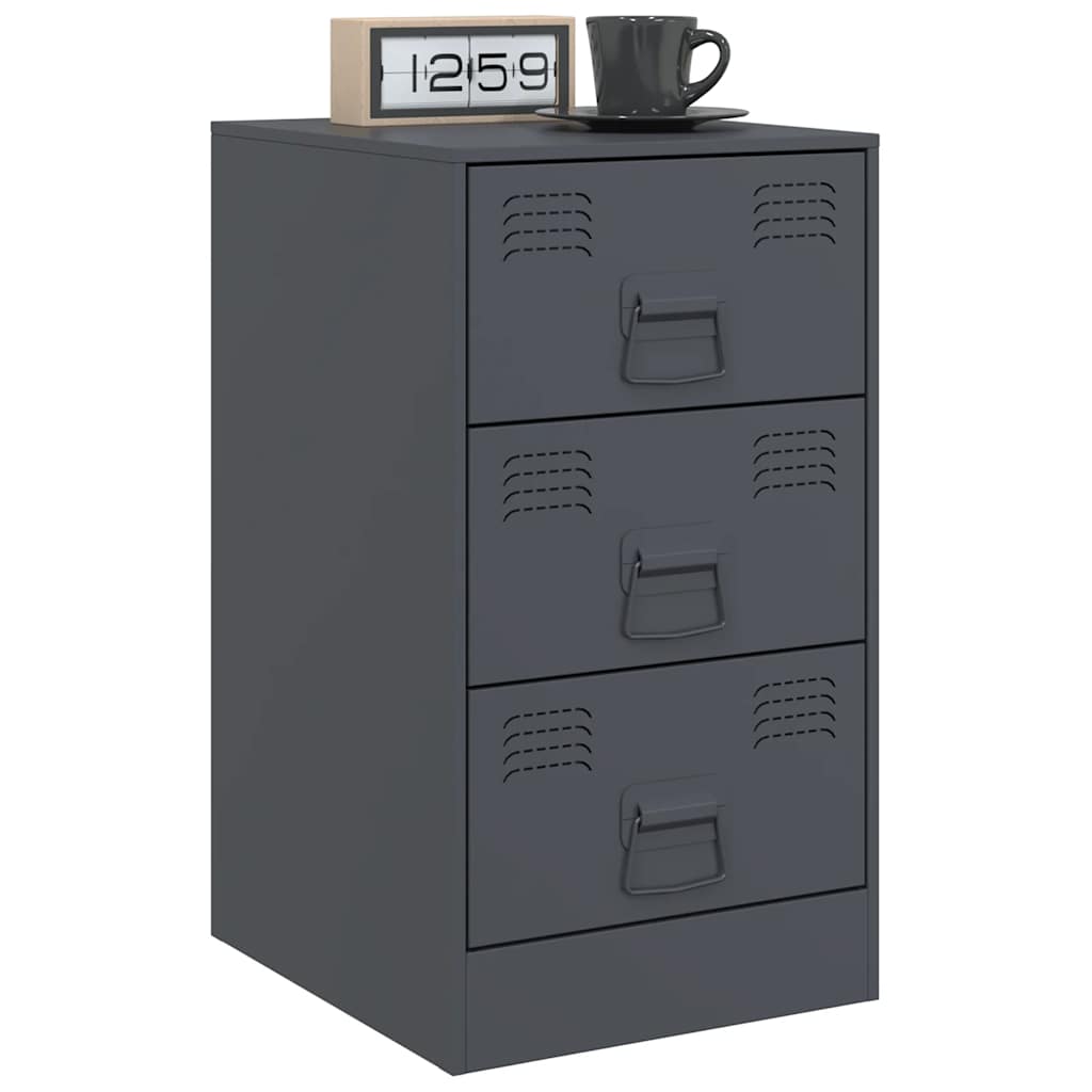 vidaXL Noptiere, 2 buc., antracit, 34,5x39x62 cm, oțel vidaXL Noptiere, 2 buc., antracit, 34,5x39x62 cm, oțel
