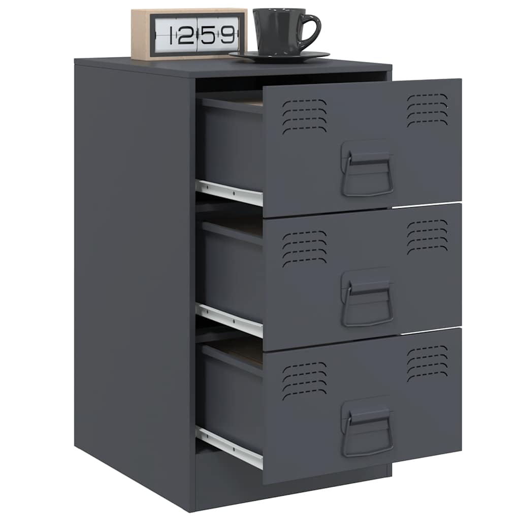 vidaXL Noptiere, 2 buc., antracit, 34,5x39x62 cm, oțel vidaXL Noptiere, 2 buc., antracit, 34,5x39x62 cm, oțel