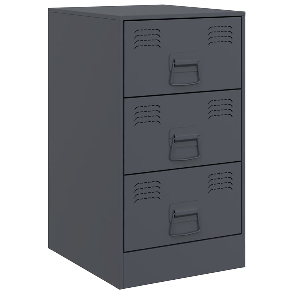 vidaXL Noptiere, 2 buc., antracit, 34,5x39x62 cm, oțel vidaXL Noptiere, 2 buc., antracit, 34,5x39x62 cm, oțel