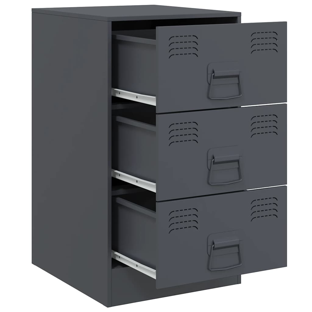 vidaXL Noptiere, 2 buc., antracit, 34,5x39x62 cm, oțel vidaXL Noptiere, 2 buc., antracit, 34,5x39x62 cm, oțel
