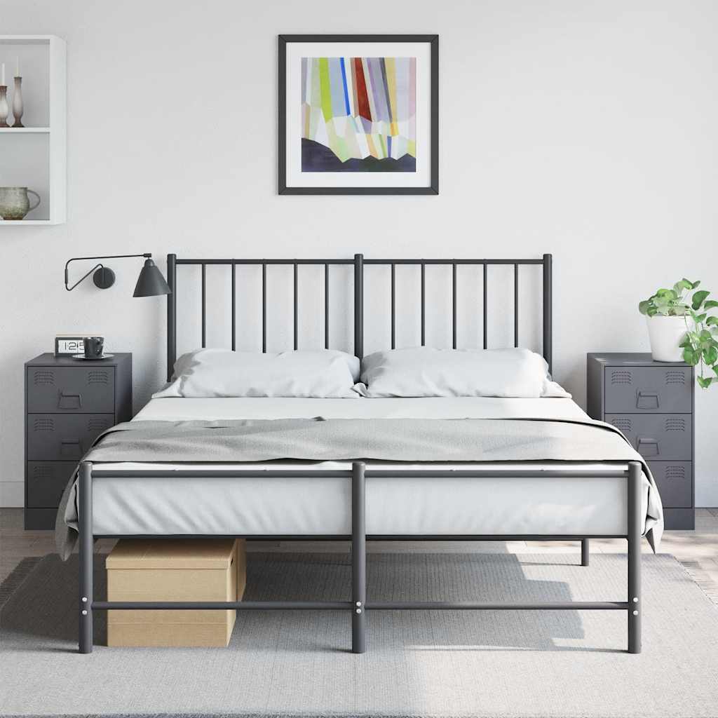 vidaXL Noptiere, 2 buc., antracit, 34,5x39x62 cm, oțel vidaXL Noptiere, 2 buc., antracit, 34,5x39x62 cm, oțel