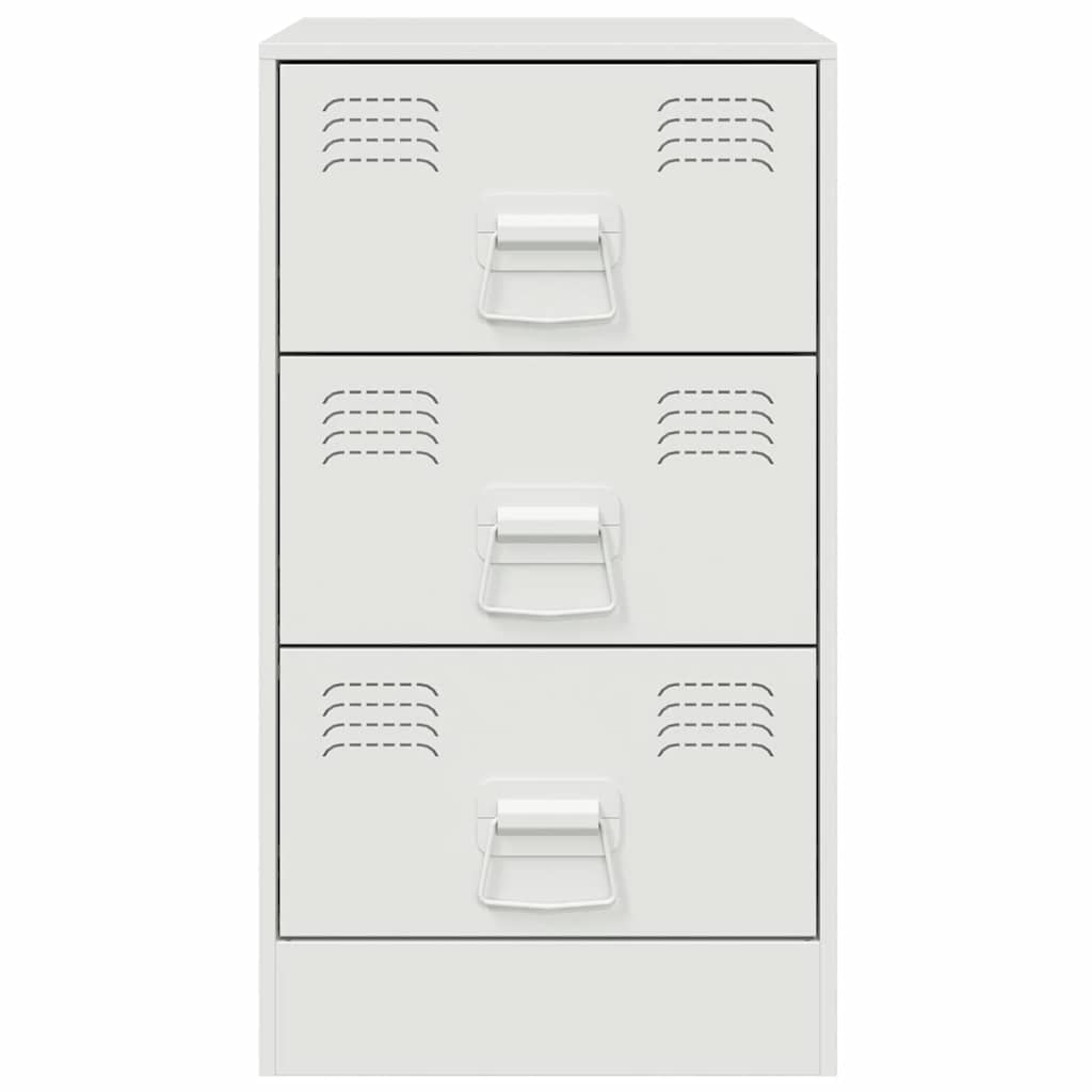 vidaXL Noptieră, alb, 34,5x39x62 cm, oțel