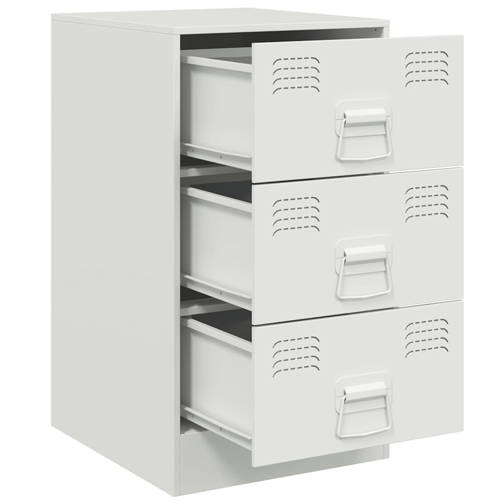 vidaXL Noptieră, alb, 34,5x39x62 cm, oțel