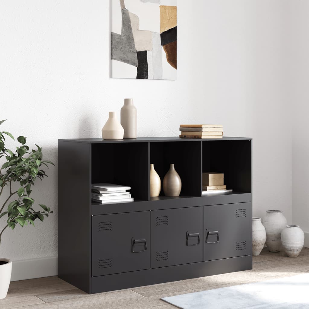 vidaXL Servantă, negru, 99x39x73 cm, oțel