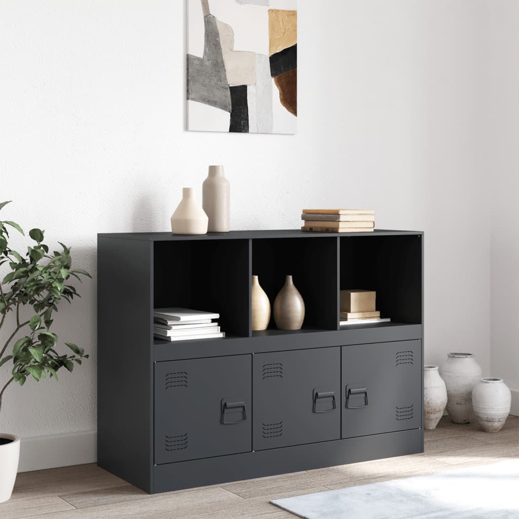 vidaXL Servantă, antracit, 99x39x73 cm, oțel vidaXL Servantă, antracit, 99x39x73 cm, oțel