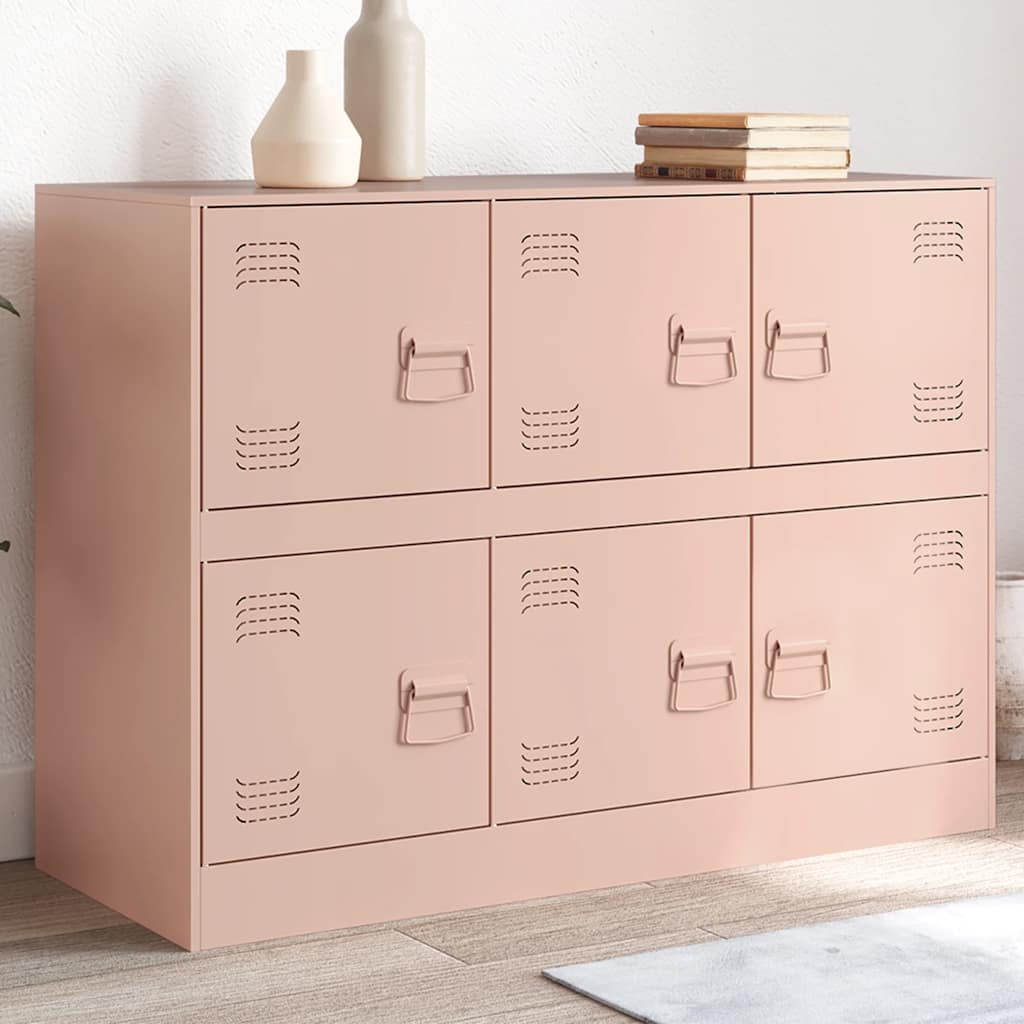 vidaXL Dulap, roz, 99x39x73 cm, oțel vidaXL Dulap, roz, 99x39x73 cm, oțel