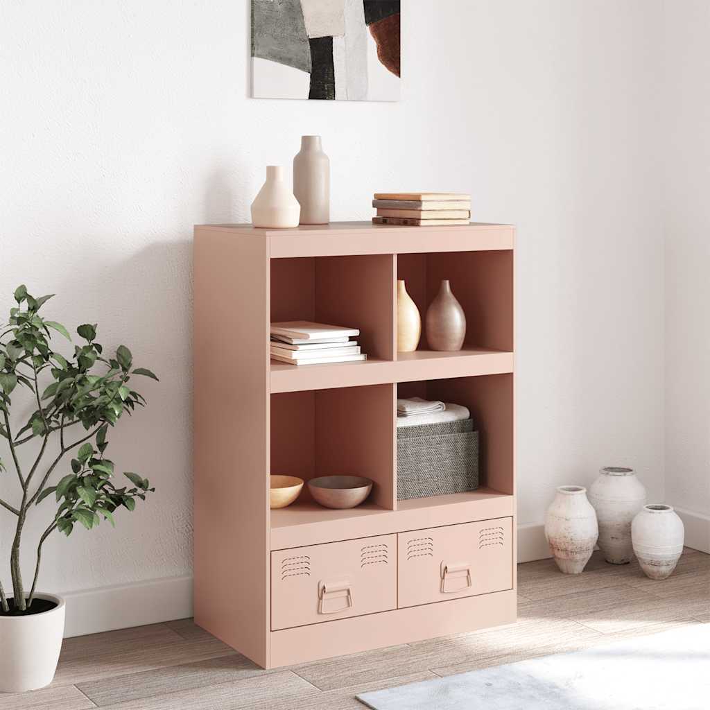 vidaXL Comodă Roz 67x39x95 cm oțel vidaXL Comodă Roz 67x39x95 cm oțel