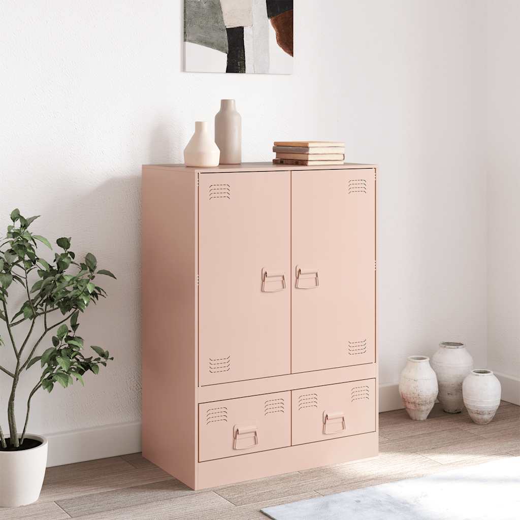 vidaXL Dulap înalt Roz 67x39x95 cm oțel vidaXL Dulap înalt Roz 67x39x95 cm oțel