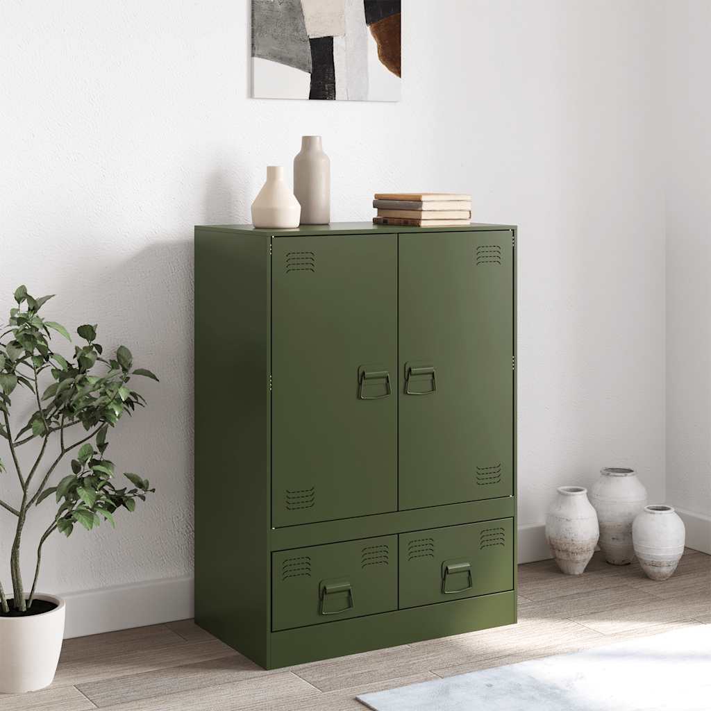 vidaXL Dulap înalt verde măslină 67x39x95 cm oțel vidaXL Dulap înalt verde măslină 67x39x95 cm oțel