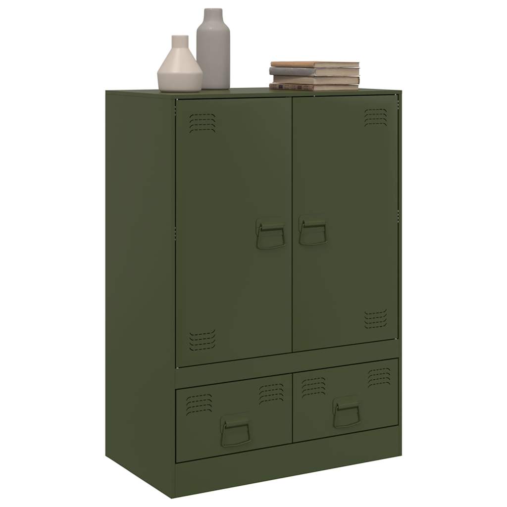 vidaXL Dulap înalt verde măslină 67x39x95 cm oțel vidaXL Dulap înalt verde măslină 67x39x95 cm oțel