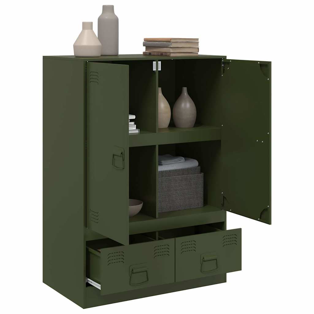 vidaXL Dulap înalt verde măslină 67x39x95 cm oțel vidaXL Dulap înalt verde măslină 67x39x95 cm oțel