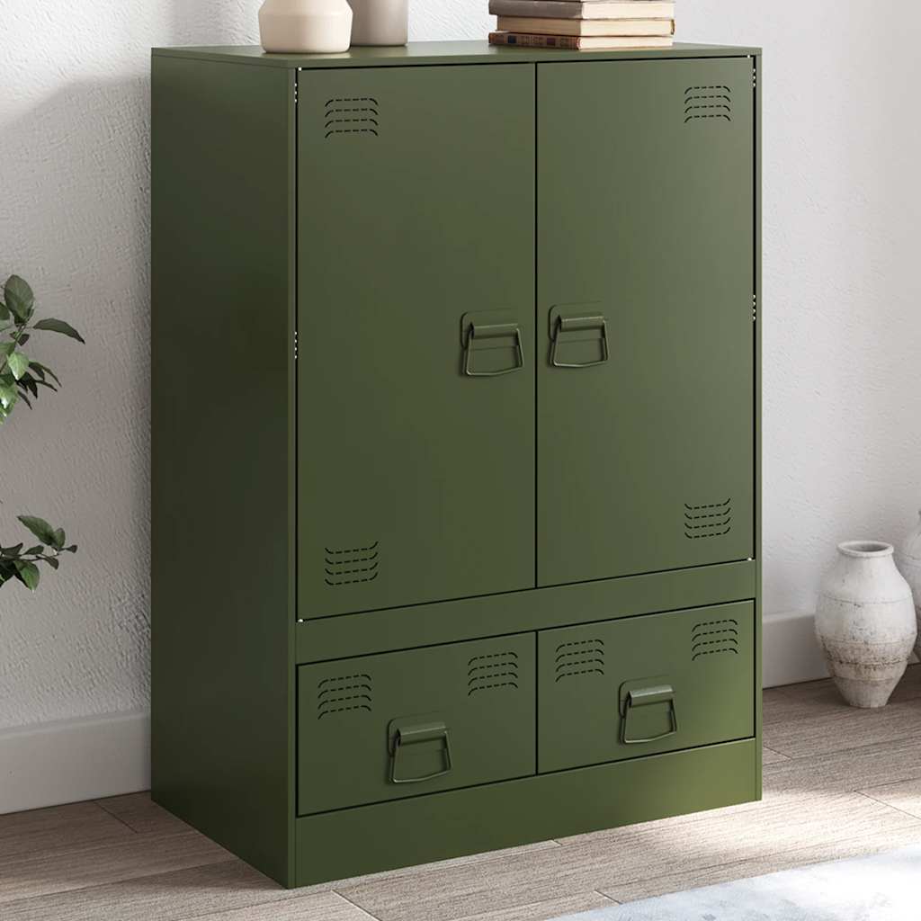 vidaXL Dulap înalt verde măslină 67x39x95 cm oțel vidaXL Dulap înalt verde măslină 67x39x95 cm oțel