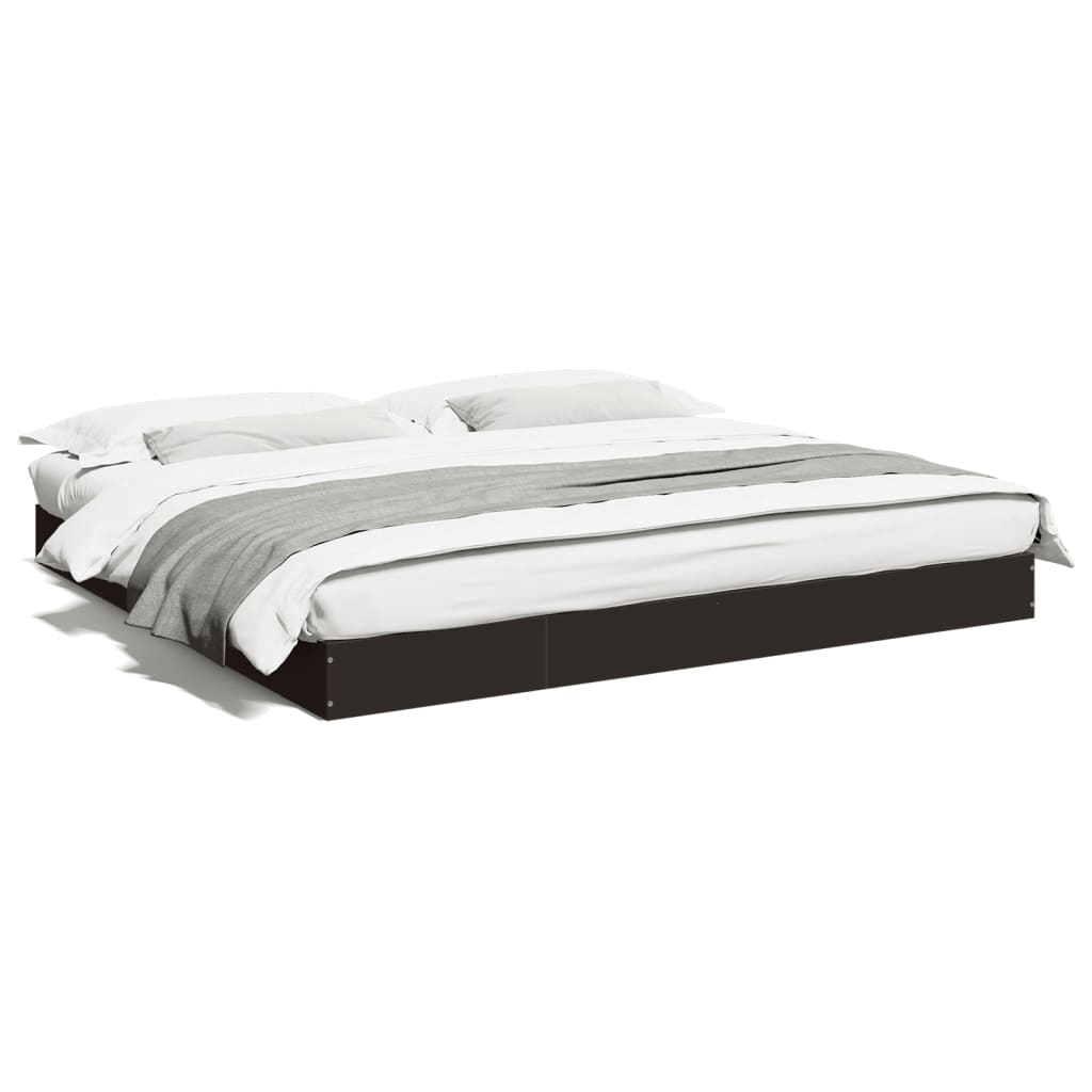 vidaXL Cadru de pat fără saltea Negru 180x200cm Lemn prelucrat