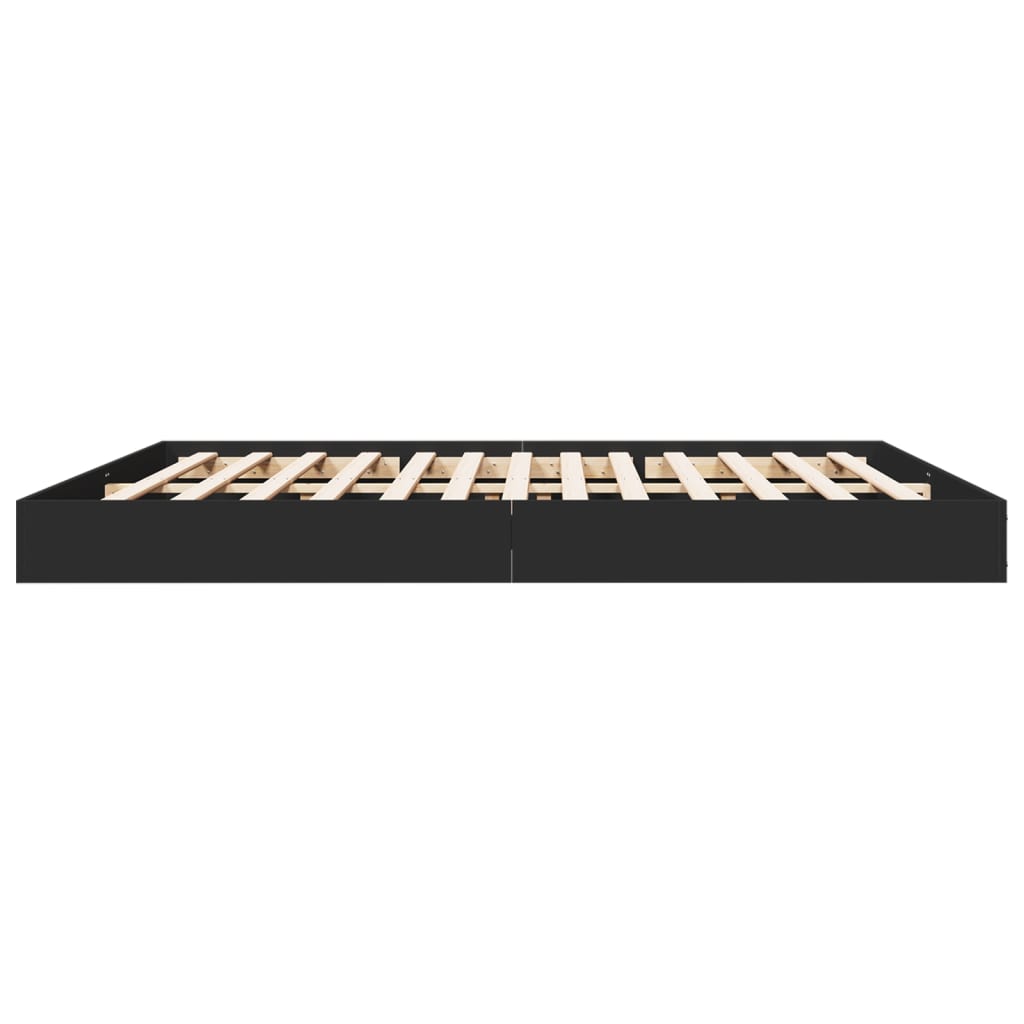 vidaXL Cadru de pat fără saltea Negru 180x200cm Lemn prelucrat