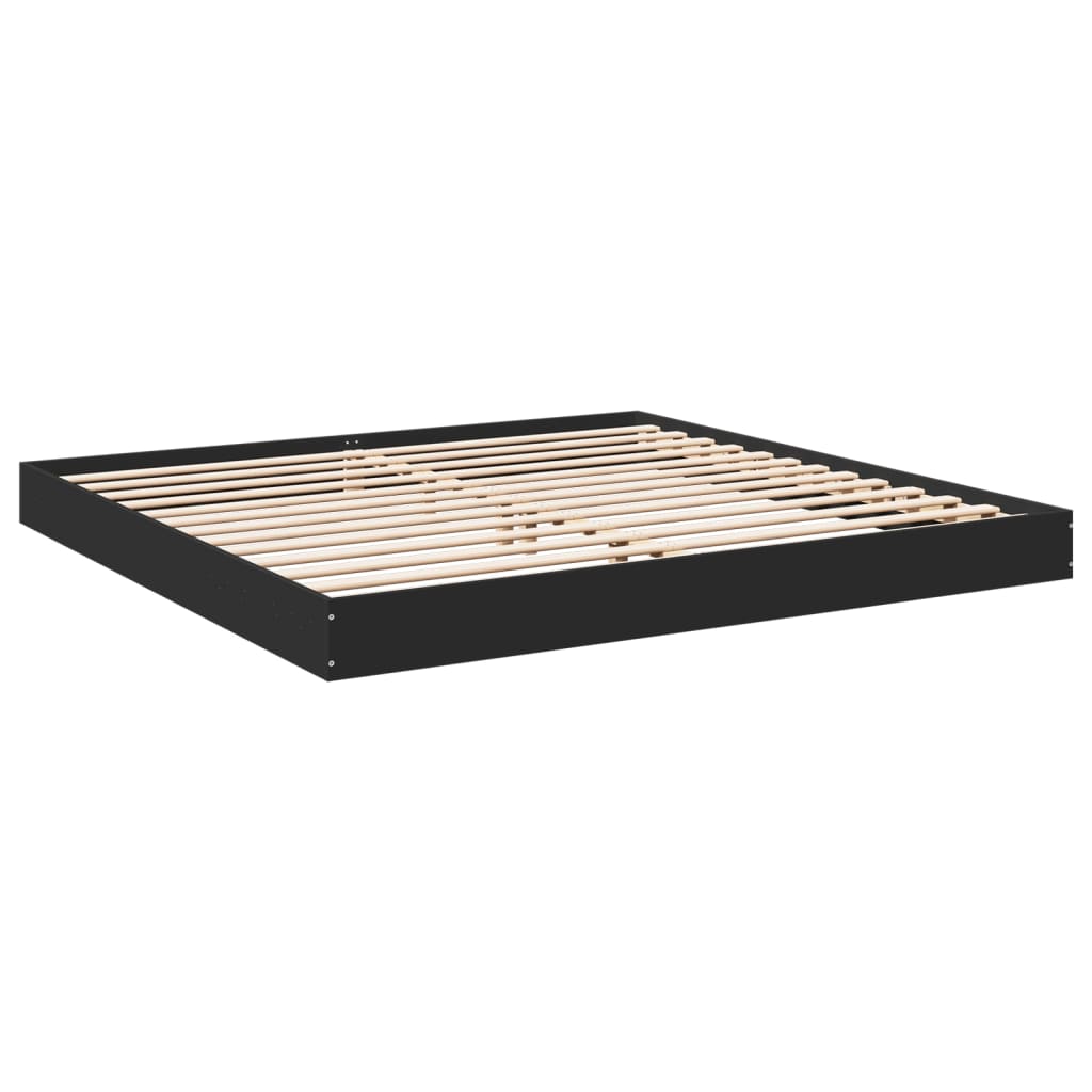 vidaXL Cadru de pat fără saltea Negru 180x200cm Lemn prelucrat