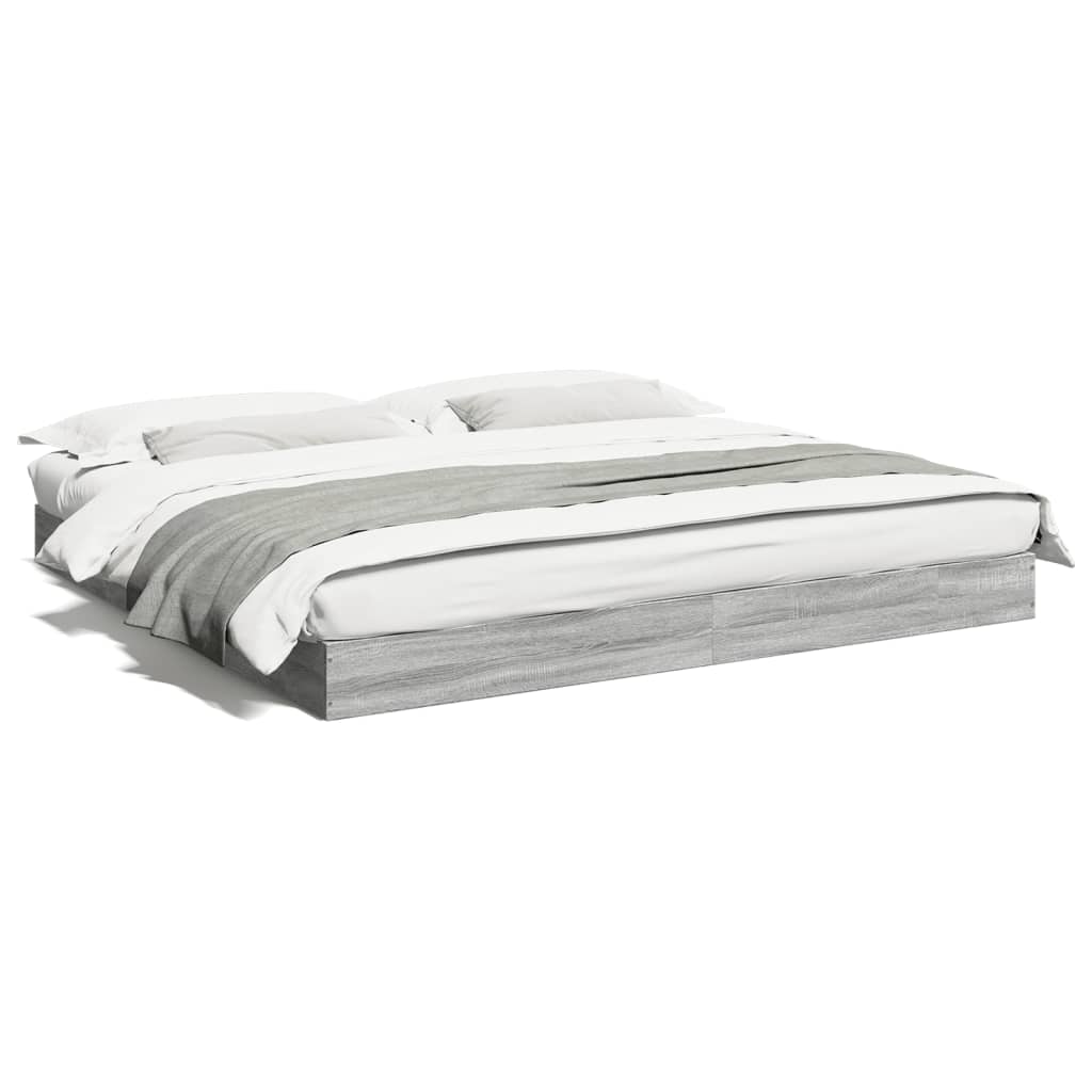 vidaXL Cadru de pat fără saltea Gri Sonoma 180x200cm Lemn prelucrat