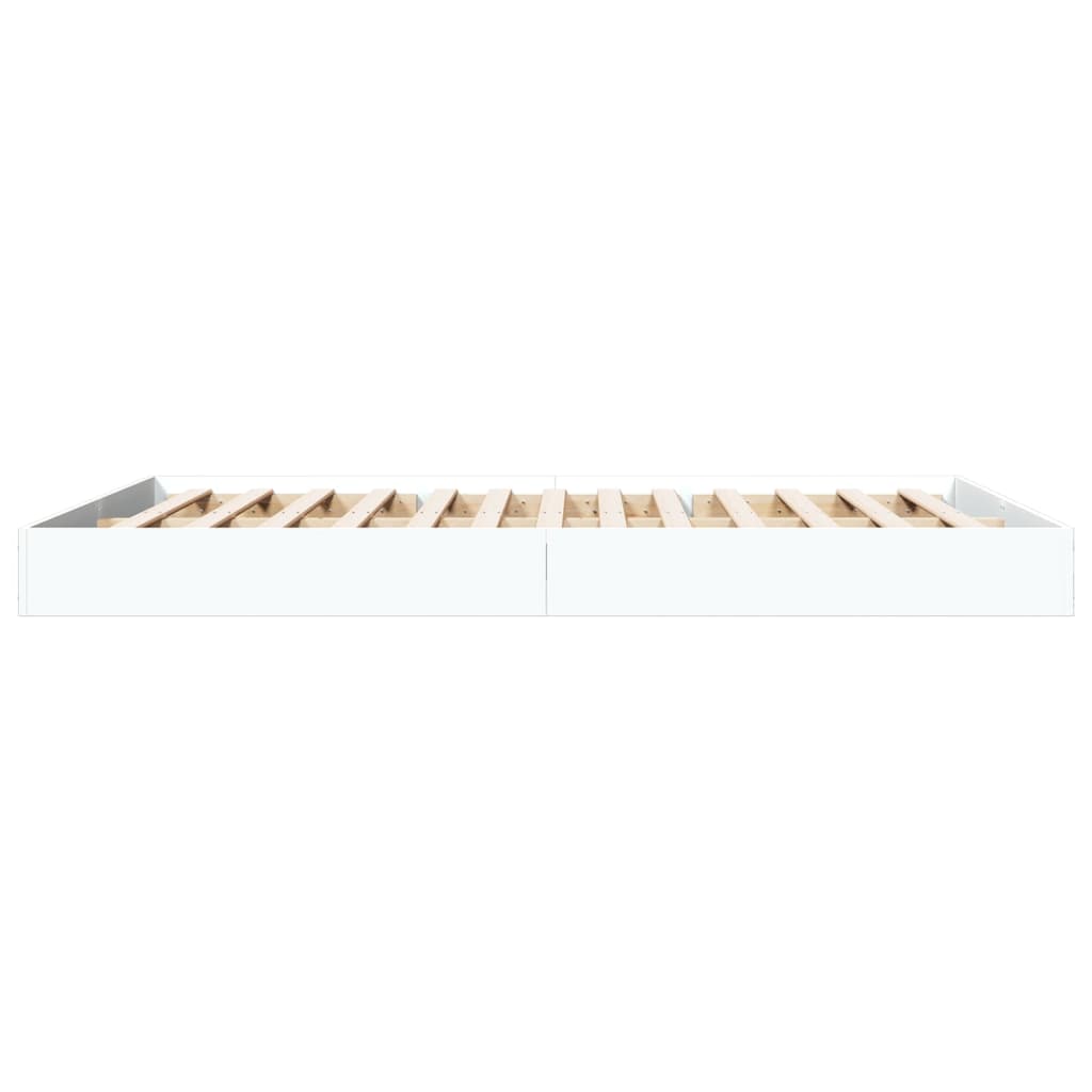 vidaXL Cadru de pat fără saltea, alb, 160x200 cm, lemn de prelucrare vidaXL Cadru de pat fără saltea, alb, 160x200 cm, lemn de prelucrare