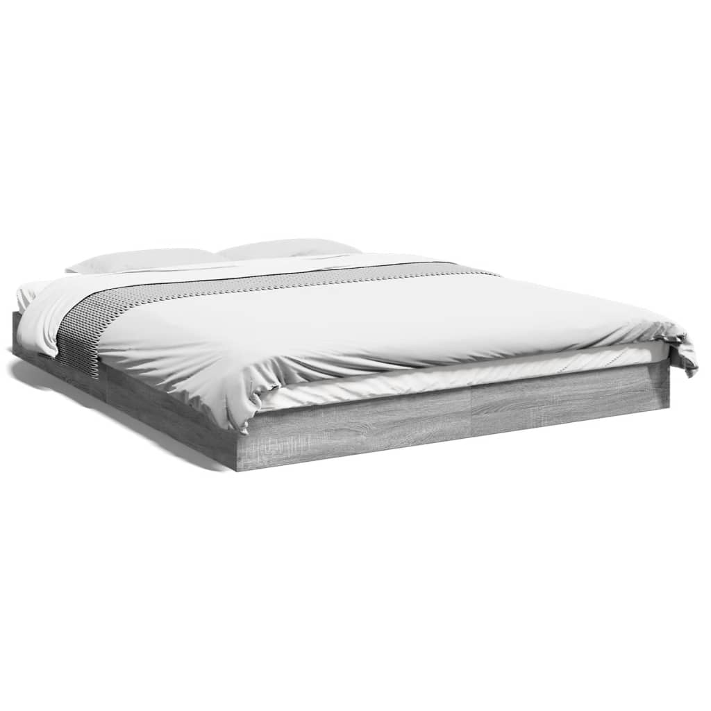 vidaXL Cadru de pat fără saltea Gri Sonoma 160x200cm lemn prelucrat