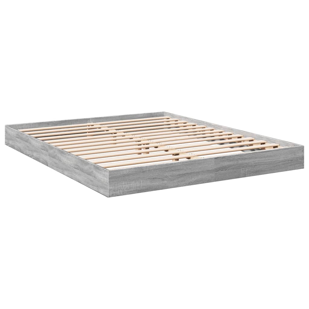 vidaXL Cadru de pat fără saltea Gri Sonoma 160x200cm lemn prelucrat