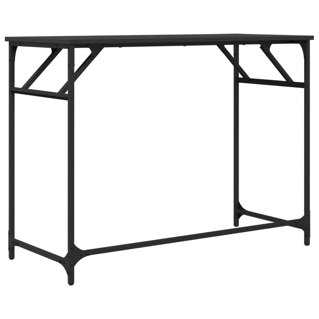 vidaXL Birou negru 100x45x76cm lemn compozit/oțel vopsit electrostatic