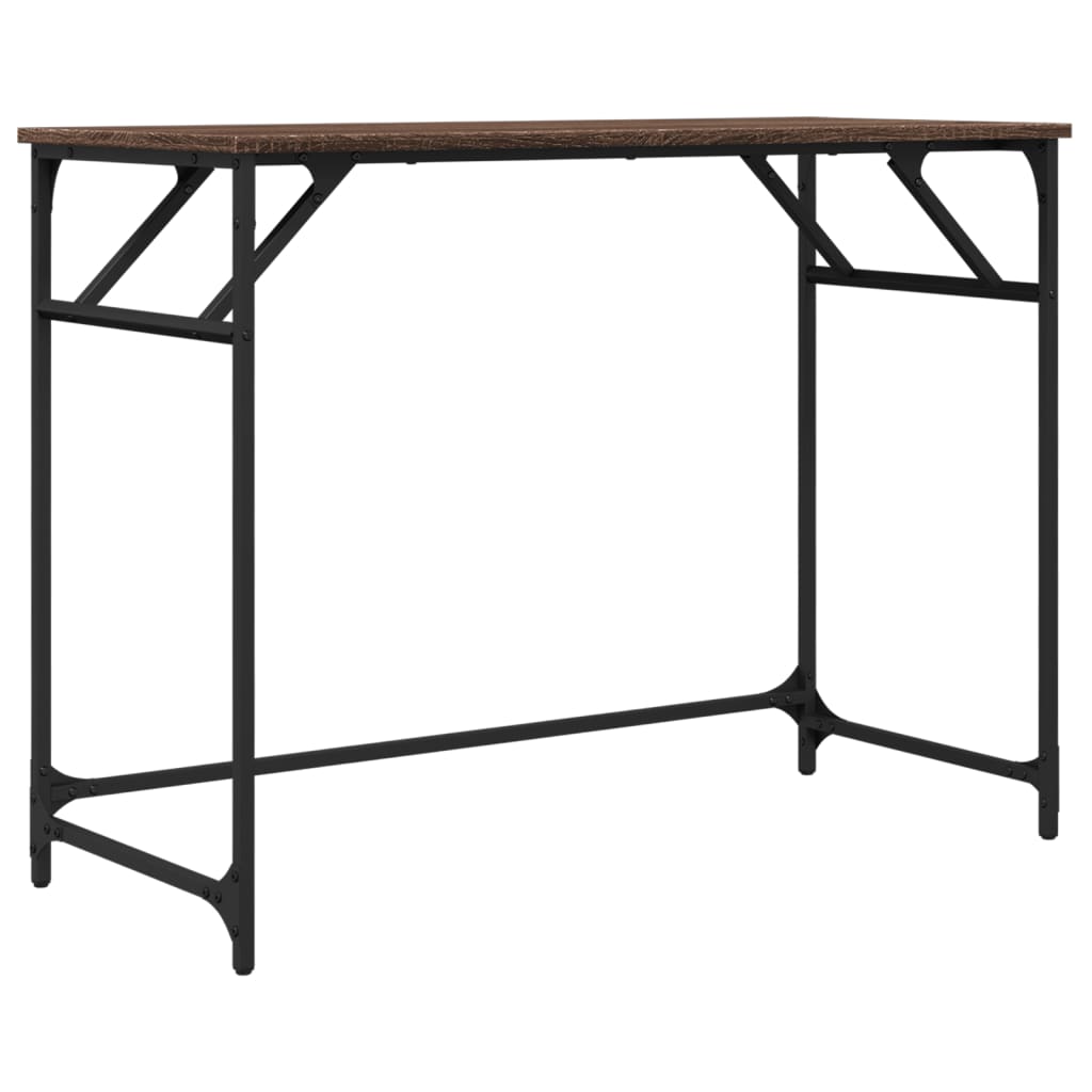 vidaXL Birou stejar maro 100x45x76 cm lemn/oțel vopsit electrostatic