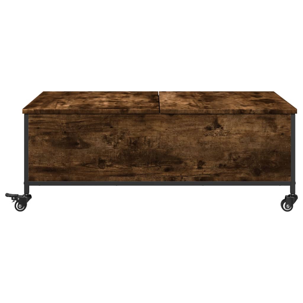 vidaXL Măsuță cafea cu roți stejar fumuriu 91x55x34 cm lemn prelucrat vidaXL Măsuță cafea cu roți stejar fumuriu 91x55x34 cm lemn prelucrat