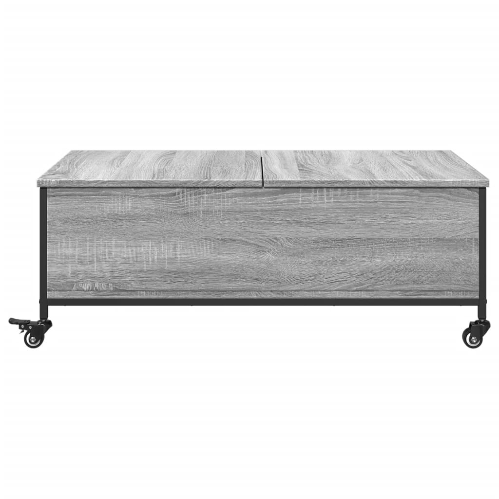 vidaXL Măsuță cafea cu roți sonoma gri 91x55x34 cm lemn prelucrat vidaXL Măsuță cafea cu roți sonoma gri 91x55x34 cm lemn prelucrat