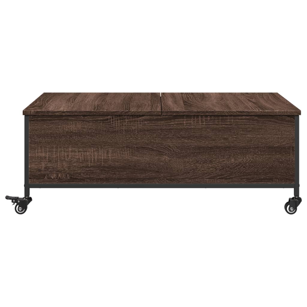 vidaXL Măsuță cafea cu roți stejar maro 91x55x34 cm lemn prelucrat vidaXL Măsuță cafea cu roți stejar maro 91x55x34 cm lemn prelucrat