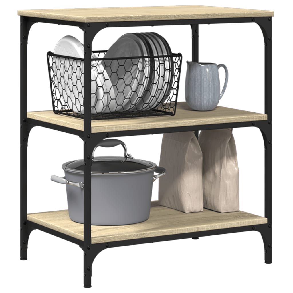 vidaXL Cărucior de bucătărie stejar sonoma 60x41x76 cm lemn prelucrat vidaXL Cărucior de bucătărie stejar sonoma 60x41x76 cm lemn prelucrat