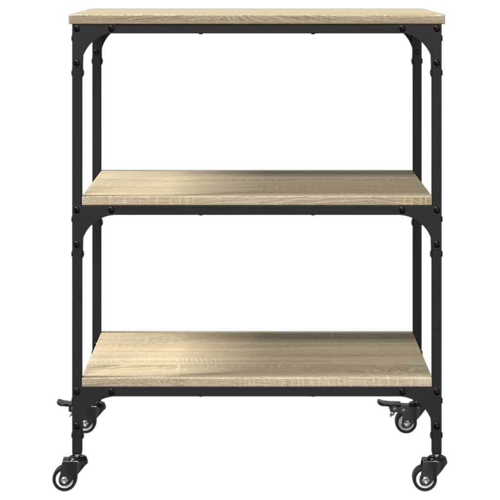 vidaXL Cărucior de bucătărie stejar sonoma 60x41x76 cm lemn prelucrat vidaXL Cărucior de bucătărie stejar sonoma 60x41x76 cm lemn prelucrat