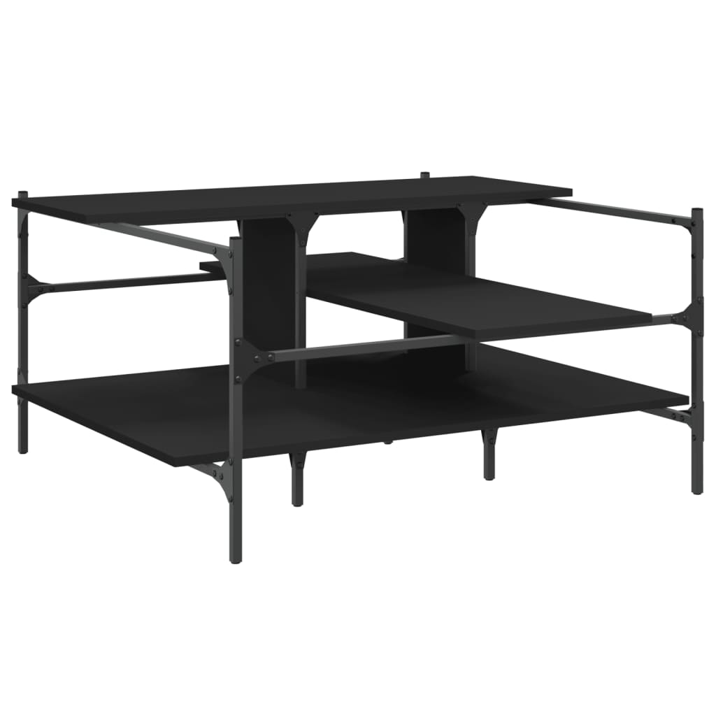 vidaXL Măsuță de cafea, negru, 100x100x48,5 cm, lemn prelucrat vidaXL Măsuță de cafea, negru, 100x100x48,5 cm, lemn prelucrat